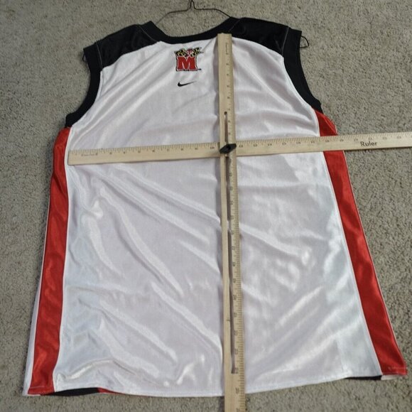 Vintage Nike University of Maryland Jersey XL White Red Reversible Embroidered - Picture 7 of 11